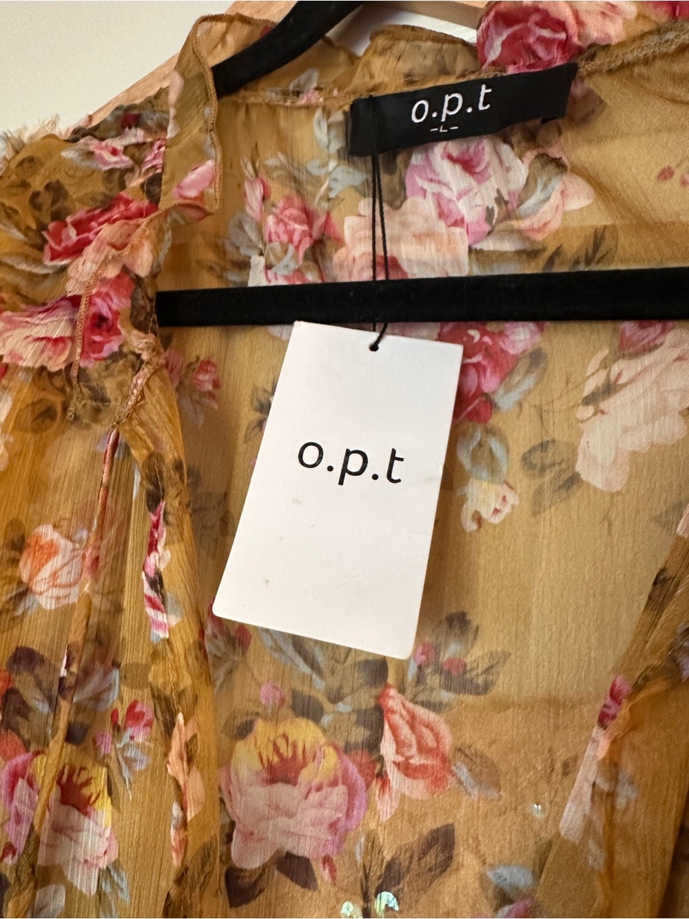 New with tags OPT womens dress size Large floral ruffle - Picture 2 of 2
